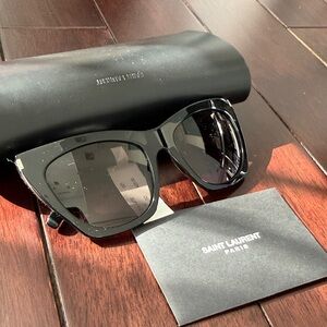 Saint Laurent Glossy Black Cat-Eye Sunglasses